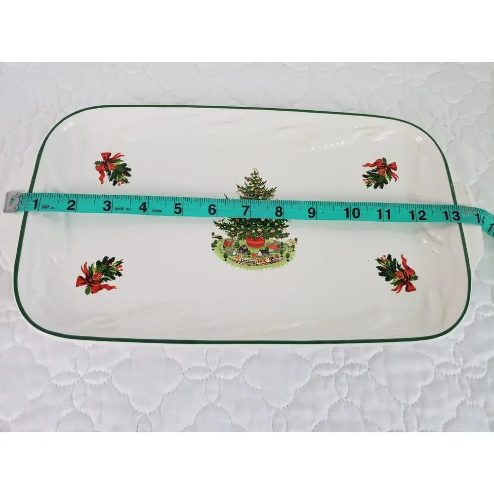 Pfaltzgraff Platter Christmas Heritage Ceramic Serving Tray Holiday Seasonal